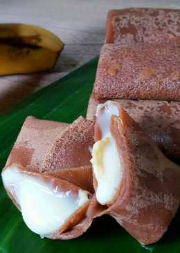 Dadar Gulung Cokelat isi Pisang dan vLa vaniLa