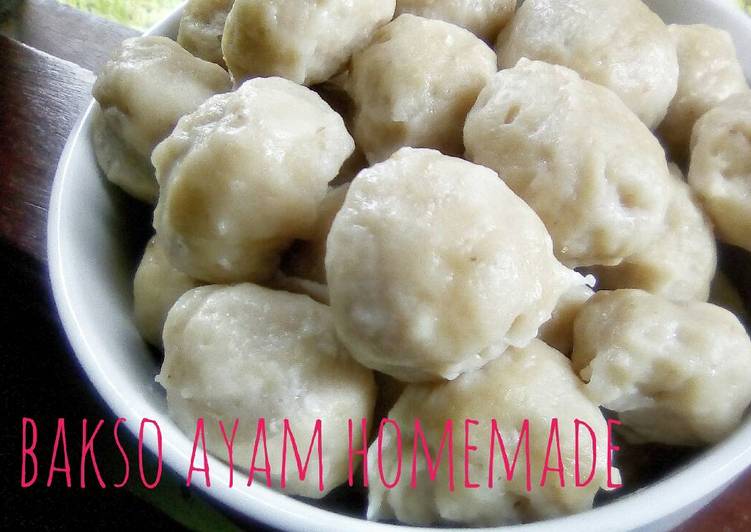 cara membuat Bakso Ayam Homemade Kenyal, Enak