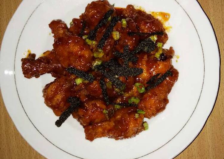 resep lengkap untuk Spicy chicken ala korea