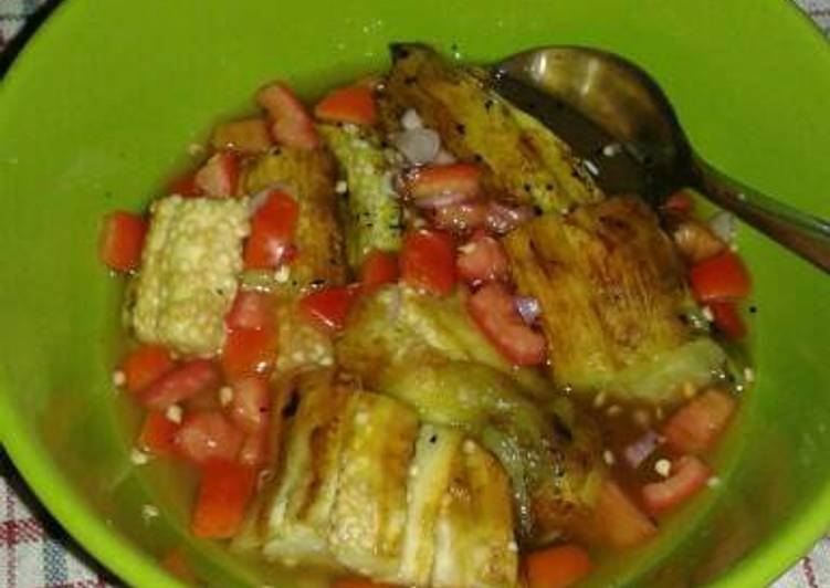 resep makanan Terong bakar, acar tomat