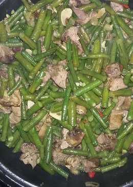 Tumis kacang panjang+ati ampela