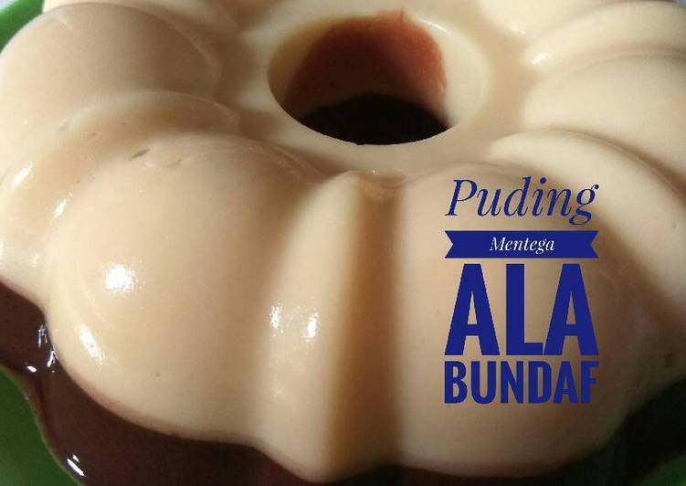 bahan dan cara membuat Puding mentega coklat