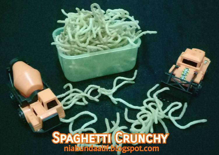 resep makanan Spaghetti Crunchy (toddler snack)