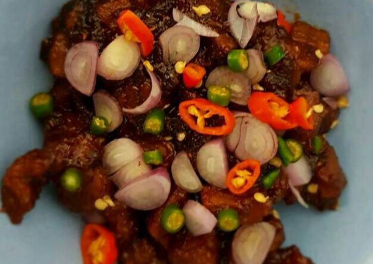 gambar untuk resep makanan Daging sapi gongso / sate goreng