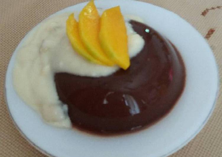 gambar untuk cara membuat puding coklat keju dengan fla