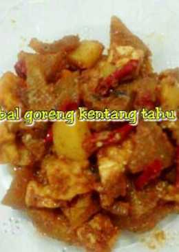 Sambal goreng kentang tahu Krecek (kulit sapi)