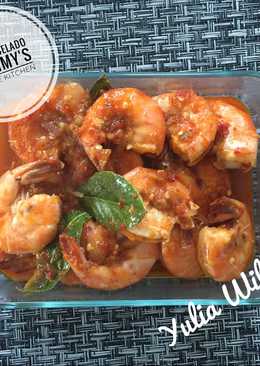 Udang pedas saos Padang