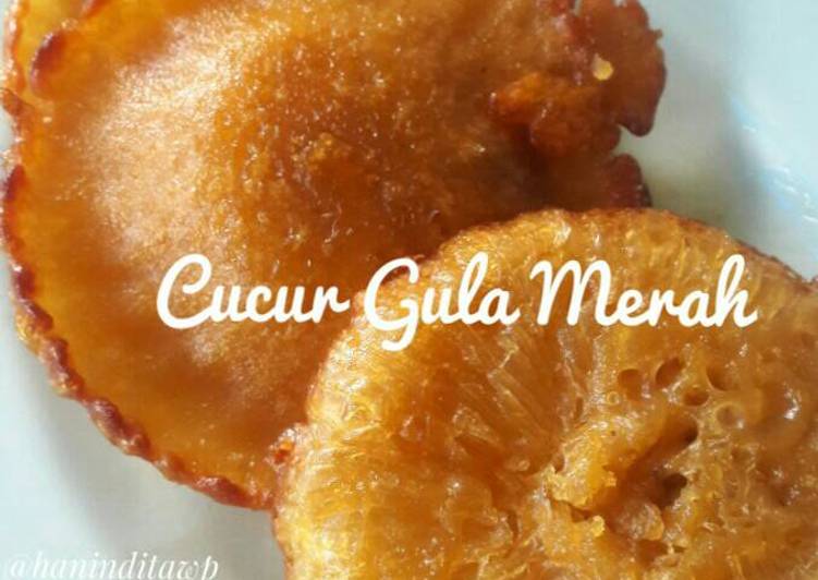 bahan dan cara membuat Cucur Gula Merah