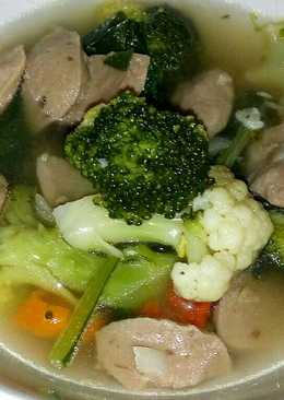 Oseng brokoli, kembang kol dan bakso