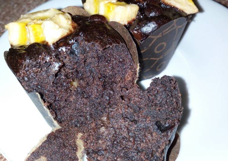 cara membuat Choco Banana Muffin