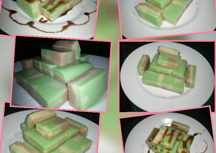 resep lengkap untuk Puding roti tawar lapis