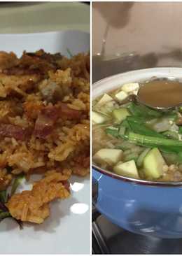 Kimchi fried rice & a warm bean paste soup