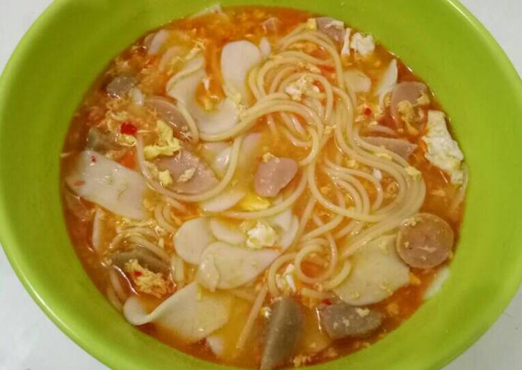 resep makanan Seblak Spaghetti