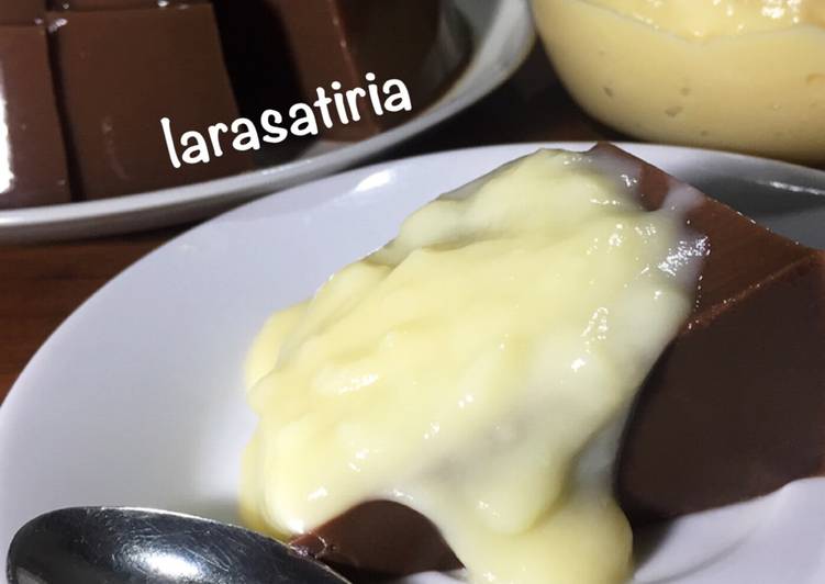 cara membuat Puding Coklat Vla