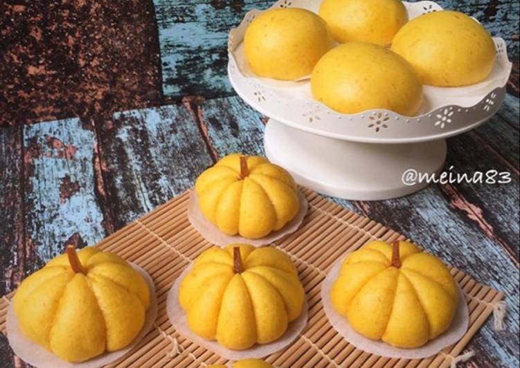 gambar untuk resep Bakpau Labu Kuning / Pumpkin steamed buns