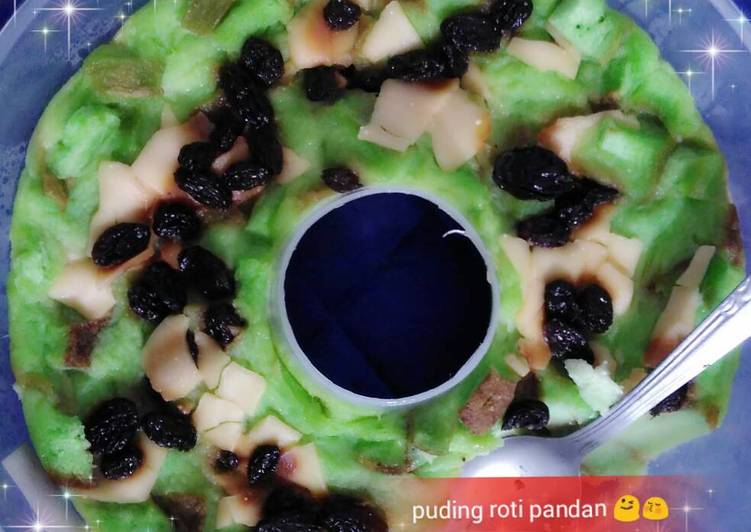 resep makanan Puding roti pandan kukus ????