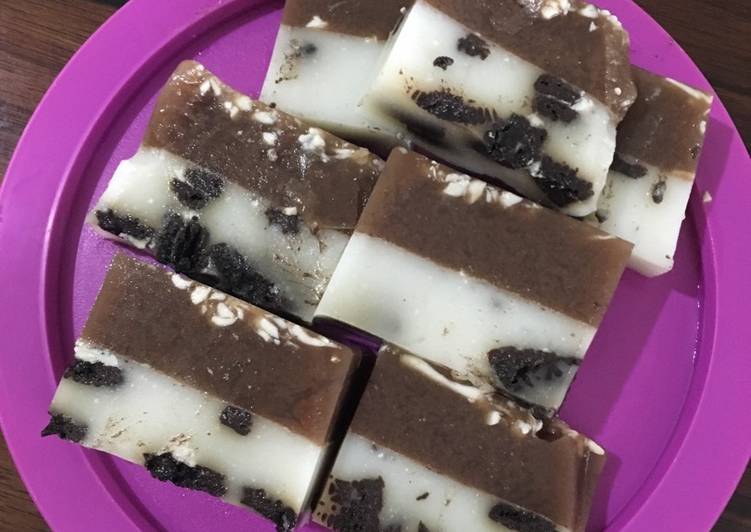 resep Choco cheese oreo milk pudding