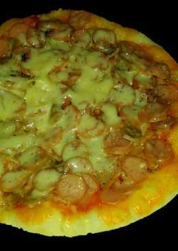 Pizza teflon sosis bakso lada hitam