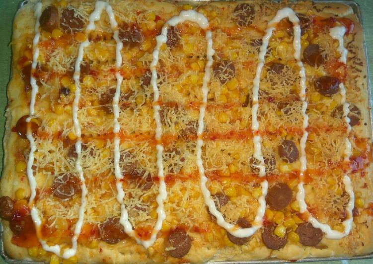 gambar untuk cara membuat Pizza mayo corn cheese ??