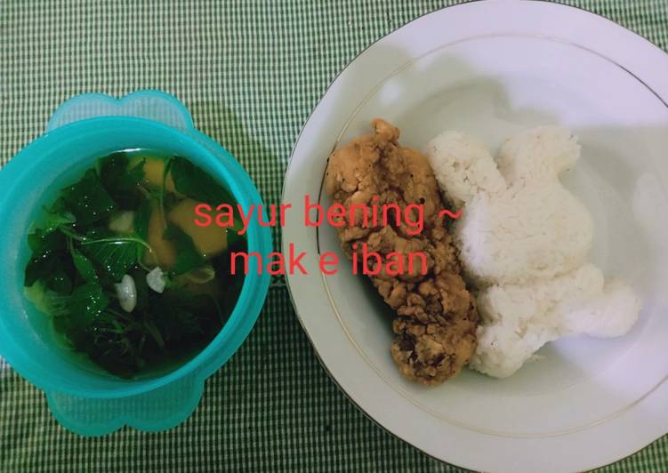 resep makanan Sayur bening 'baylake' (bayam labu kemangi