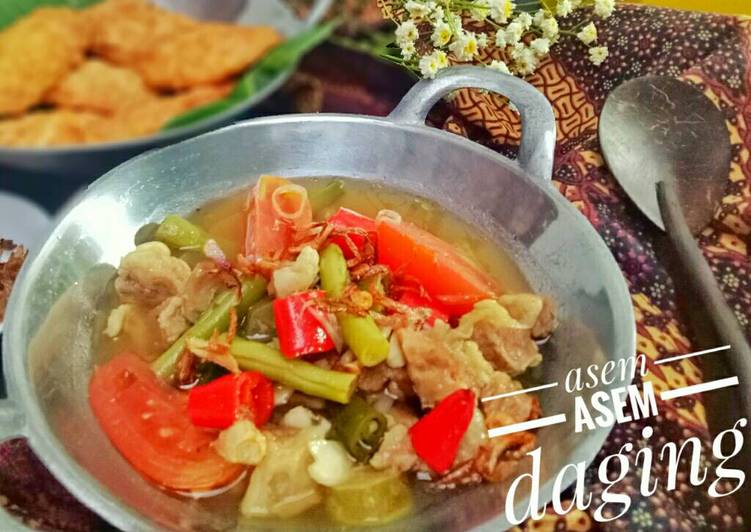 bahan dan cara membuat Asem asem daging semarangan