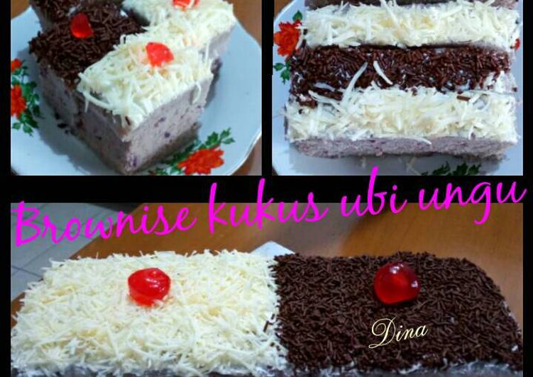 cara membuat Brownise kukus ubi ungu