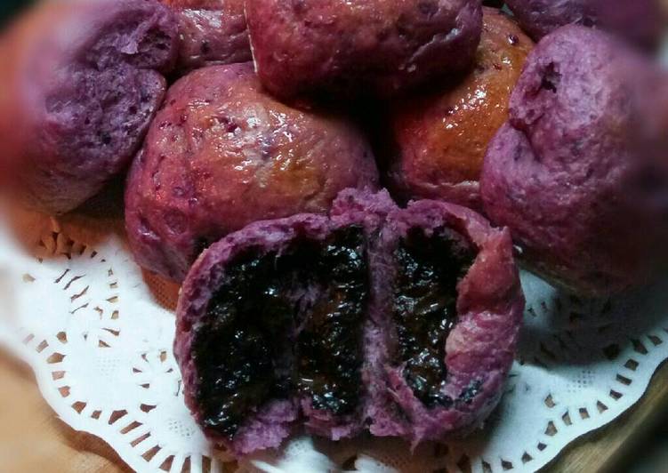 gambar untuk resep makanan Roti manis ubi ungu ulen tangan tanpa timbangan