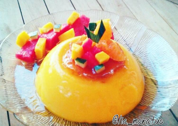 resep Soft Pudding Caramel With Passion Fruit ??