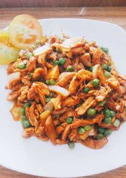 Ayam suwir kacang polong