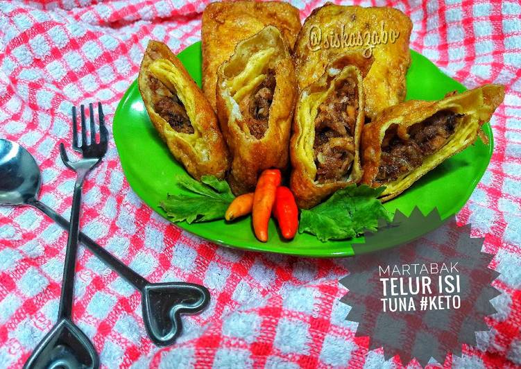 resep Martabak Telur Isi Tuna #Keto