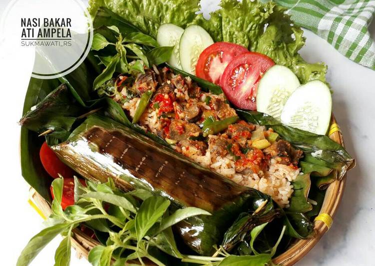 bahan dan cara membuat Nasi Bakar Ati Ampela