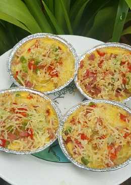 Cup kentang dan omelet