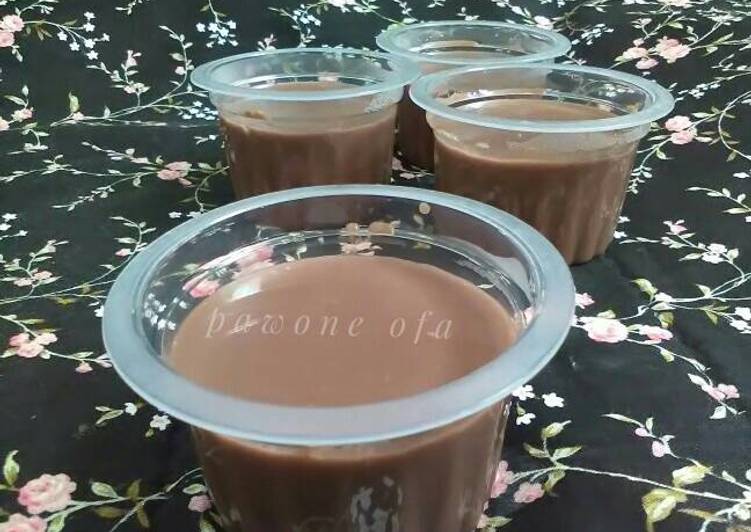 gambar untuk cara membuat Puding jelly sutera coklat