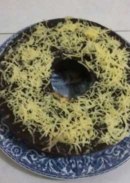 Puding Brownis coklat toping keju