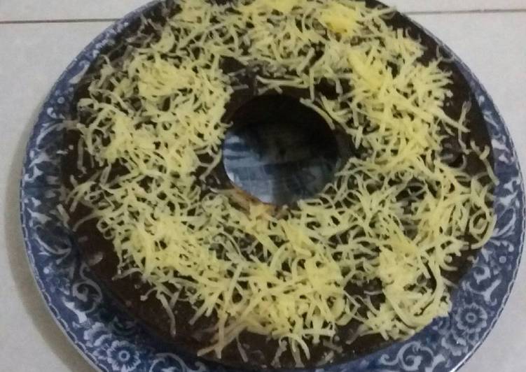 gambar untuk cara membuat Puding Brownis coklat toping keju