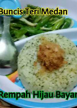 Nasi Rempah Hijau Bayam (toddler meal)