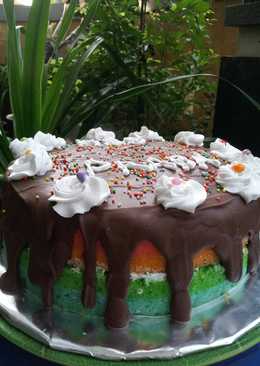 Rainbow Cake Ultah Sederhana