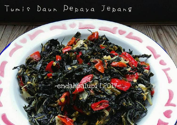 resep lengkap untuk Tumis Daun Pepaya Jepang