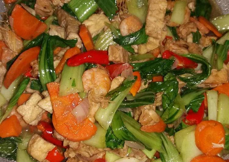 resep lengkap untuk Oseng sawi hijau udang