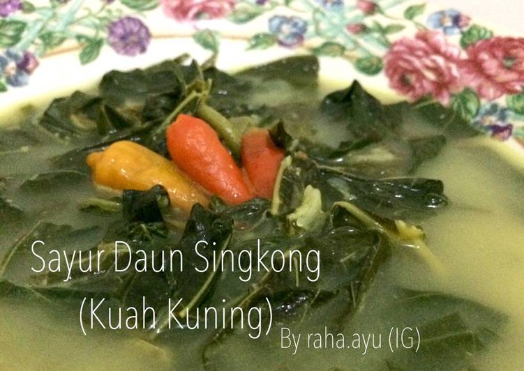 resep makanan Sayur Daun Singkong (kuah kuning)