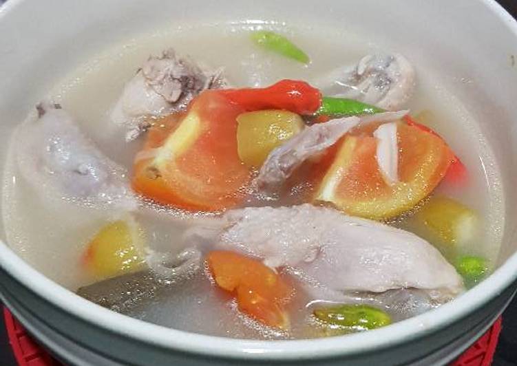 bahan dan cara membuat Ayam kampung garang asem