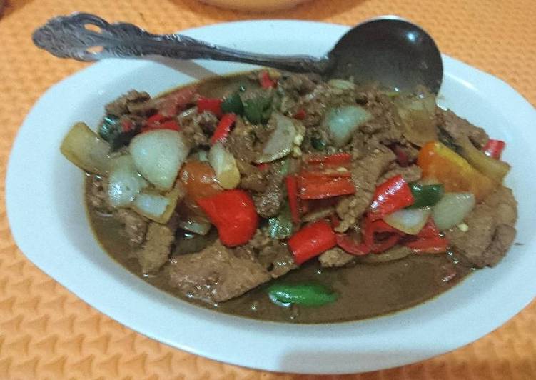 gambar untuk resep Daging sapi lada hitam tanpa paprika #kitaberbagi