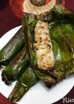 Nasi bakar oncom teri