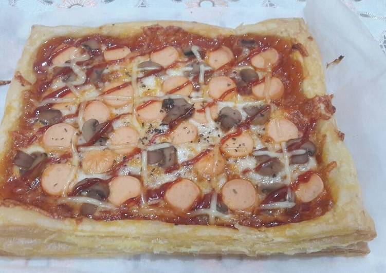 bahan dan cara membuat Pizza Puff Pustry