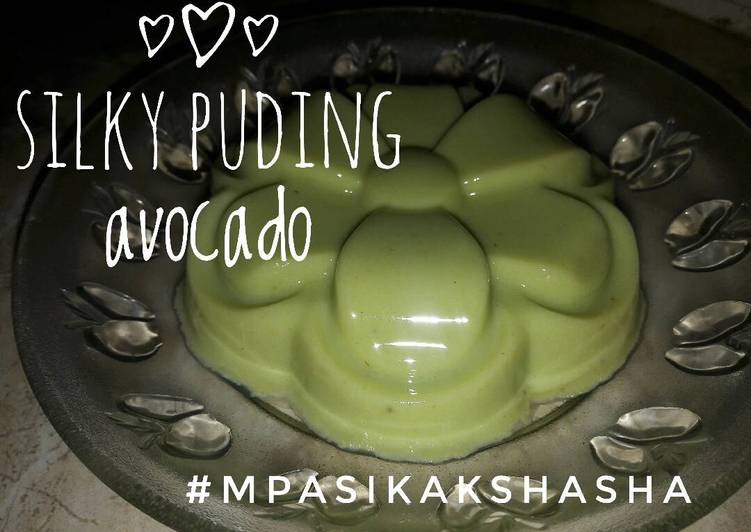 bahan dan cara membuat Silky puding avocado