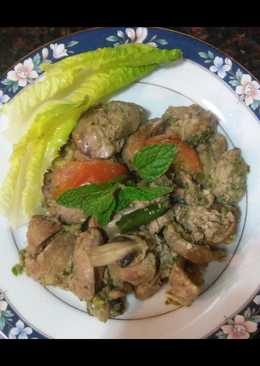 Hati ayam,mushroom sambal hijau