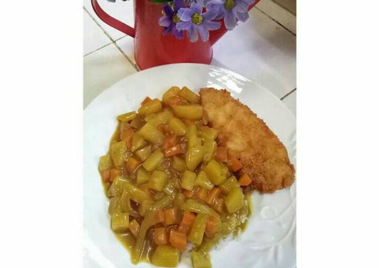 gambar untuk resep makanan Chicken katsu curry rice