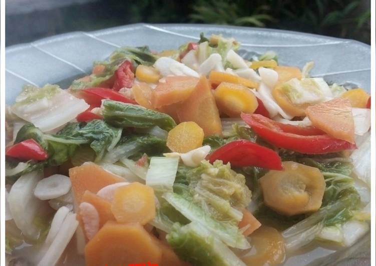 resep lengkap untuk Tumis Sawi Putih Wortel sederhana