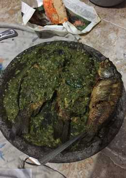 Pecak ikan mas goreng sambel ijo