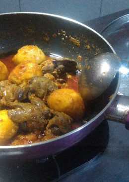 Ati Ampela+telur Kuah bumbu Pedas